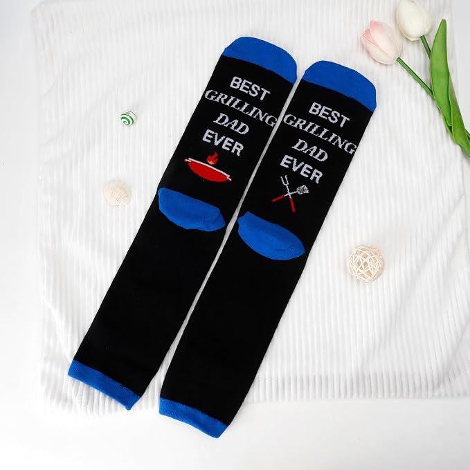 Fathers Day dad gifts christmas Birthday Best Dad Ever Funny Outdoor Hobby Sports Themed Novelty Socks Gift for Men