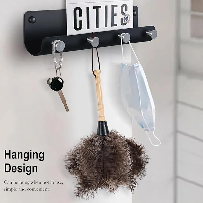 Ostrich Feather Duster 14" Natural Handheld Reusable Feathers Dusters with Wooden Handle for Cleaning Supplies Home Car Office(3PCS)