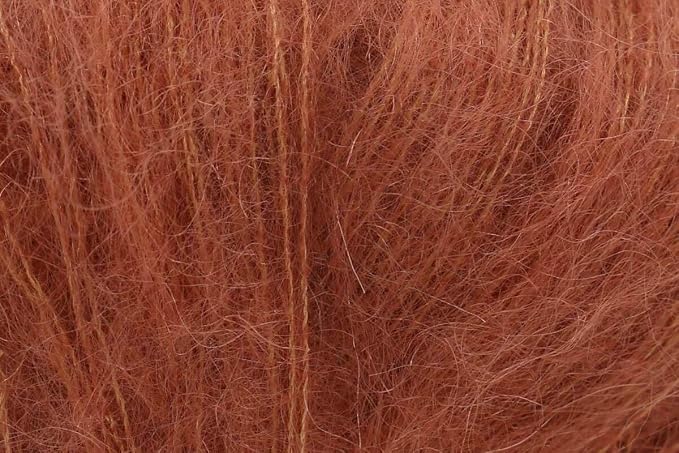 Mohair and Silk Yarn Drops Kid-Silk, 0 or Lace, 2 Ply, 0.9 oz 230 Yards per Ball (33 Rust)