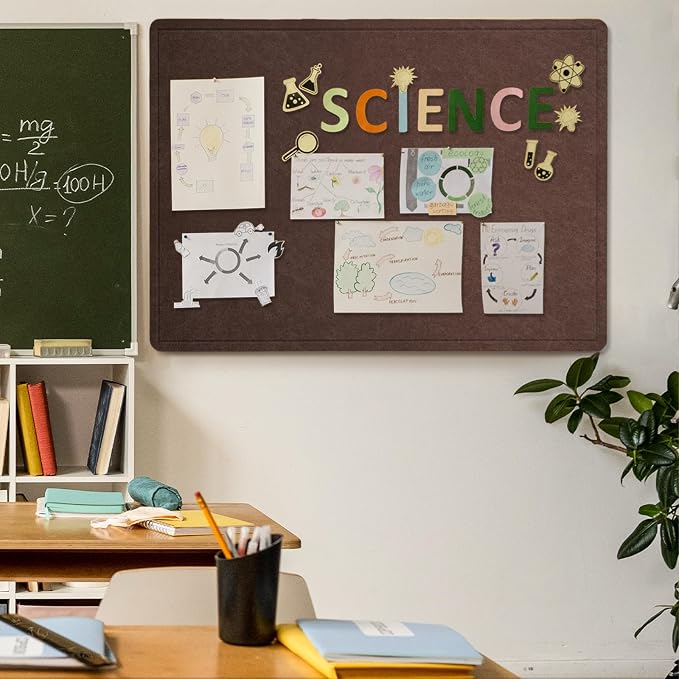 Felt Bulletin Board 48x36 inches, Decorative Pin Board for Home & Office | Cork Board Alternative for Wall with Push Pins, Display Mood Board for Photos, Notes & Reminders