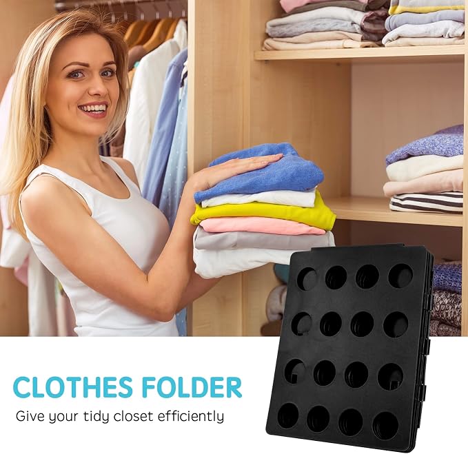 GYE T-Shirt Folding Board, Plastic Clothes Folder for Kids & Adults, Black | Durable plastic construction, fast and easy clothes folding, suitable for kids and adults, convenient home laundry organizer
