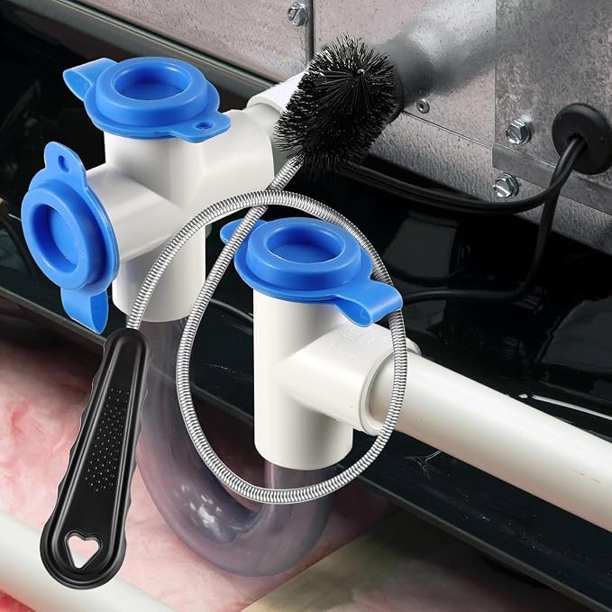 3 Pcs Condensate Trap Flexible Drain Brush, 16 Inch AC Drain Line Cleaning Brush for AC & HAVC Condensate P Trap, Black