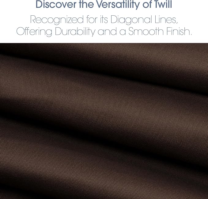 Pico Textiles 6 Yards Bolt Brown Poly Cotton Twill Fabric - 65% Polyester 35% Cotton - 60" Wide - Sold by The Yard - for Pants, Jackets, Skirts, Upholstery, & Work Uniforms