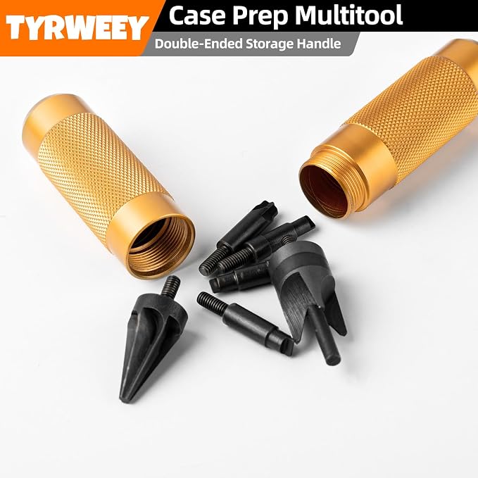 Case Prep Multitool, Case Chamfer Deburring Tools for Reloading | All-in-One Case Prep Kit, Fits .17-.45 calibers, Sharp cutting performance, Portable storage handle, Pro Reloading Tool