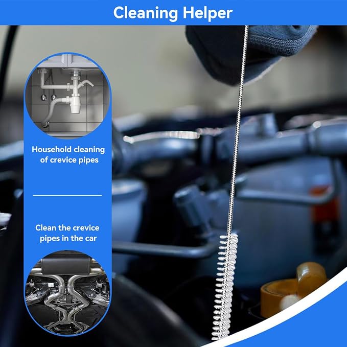 2 Pack 80 Inch Flexible Drain Brush, Sunroof Drain Cleaning Tool for Ice Maker, Refrigerator & AC Drain Line
