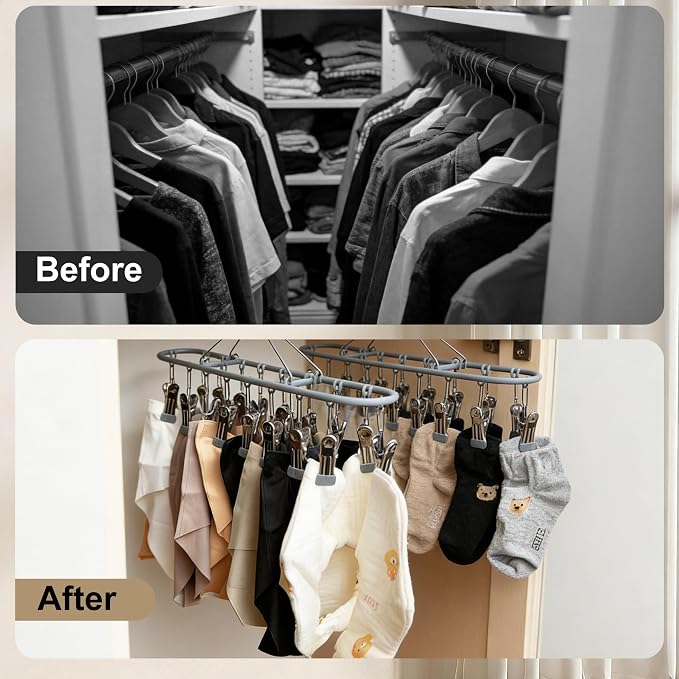 sock hanger for drying bra rack underwear panty baby legging hanging dryer | stainless socks children bib clothes hangers clip clips metal lingerie delicates undergarment bathroom clothing foldable dry