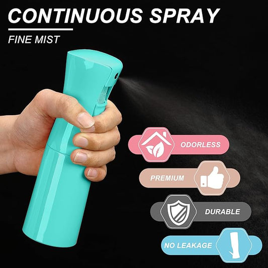 (Blue Hair Mister Spray Bottle ,Spray Water Bottle Fine Mist Refillable Plants(6.8OZ /200ML) Barber,Showering Pets, Plants, travel, Ironing and Cleaning (Continuous Spray)