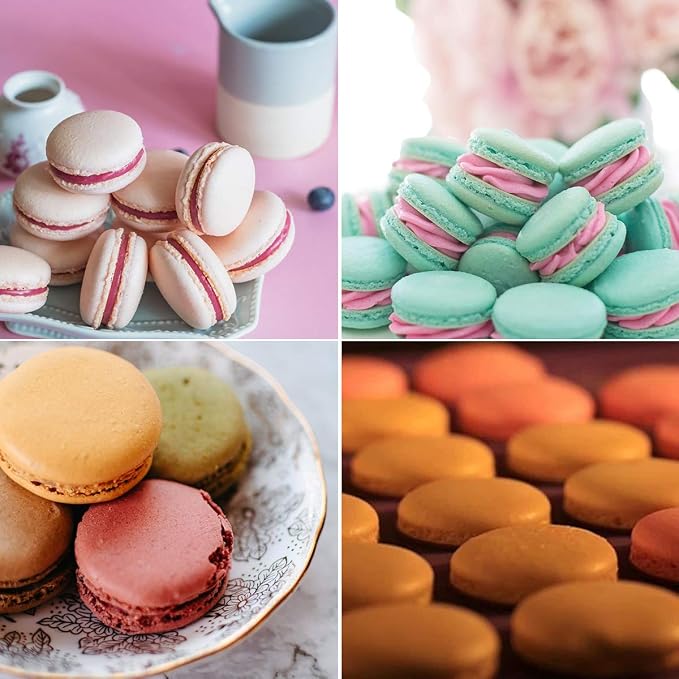 Silicone Macaron Baking Mats, 2 Non-Stick Silicone Baking Mats, Food Safe Baking Mat, Great For Macaron, Cookies, Bread, Pastry, Dessert (48Capavity + 30Capacity)
