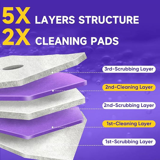 30Ct Aromative Toilet Brush Refills, Toilet Bowl Cleaner Refills, Double-Layer Cleaning Pads Added, Compatible with Most Toilet Brushes,Lavender(Patented)