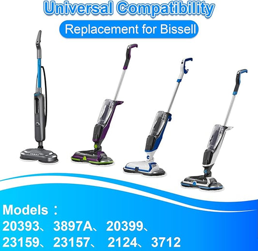 2 Pack Upgraded Mop Pad Replacement Brush Compatible with Bissell Spinwave Steam Mop 20393、20399、23159、23157、3897A、 2124、3712 Professional Cleaning and Polishing for Deep Cleaning Hard Floors (Blue)
