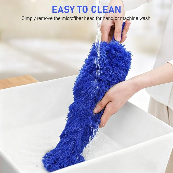 SetSail Dusters and Gap Duster with Extension Pole for Cleaning,Blue | 100-inch Extra-Long Gap,Bendable Microfiber Head,Washable,Ceiling Fan Cleaner Duster Kit,for High Ceilings