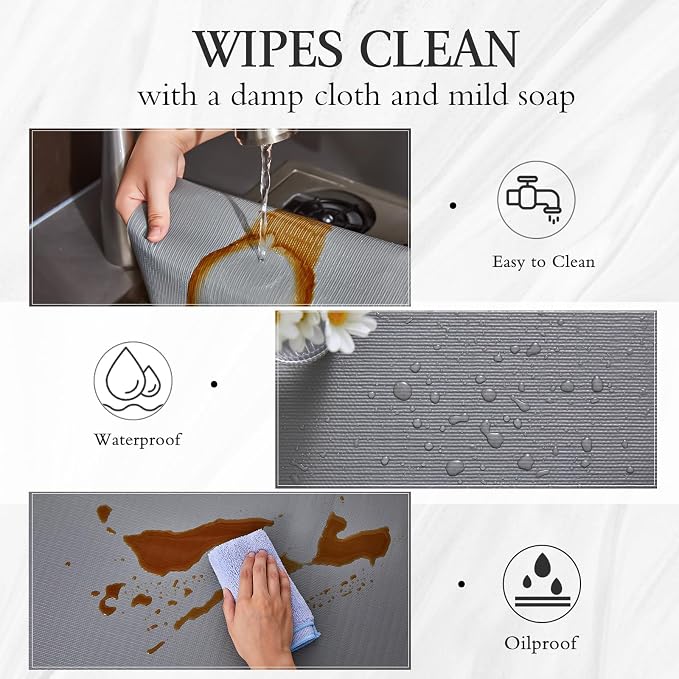 Beautysaid Shelf and Drawer Liner for Kitchen Cabinet Non Adhesive Non Slip | Shelf Paper Waterproof Washable Thickened for Dresser Pantry Shelve Bathroom Protector Liner(Gray,23.6 in x 10 FT)