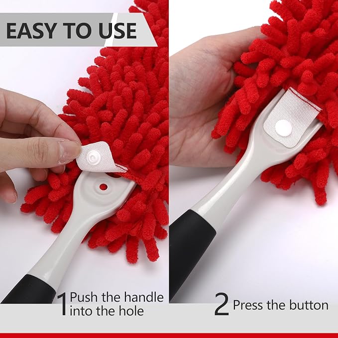 Reusable Duster Refills Compatible with OXO & for MR.SIGA Duster | Washable Microfiber Dusters Refill for OXO Good Grips Extendable Duster for Cleaning, 4 Pack (Handle is Not Included)