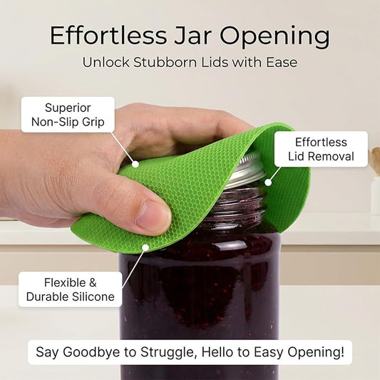 6PCS Jar Opener Gripper Pad - MAQIHAN Jar Grippers with Non Slip Grip, Rubber Bottle Opener for Seniors, Arthritis, Weak Hands, Multi-Function Gripper Pad for Tight Lids & Caps