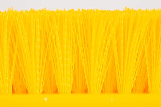 SPARTA Multi-Level Tile Scrub Brush 12" Wide Brush Head, Heavy-Duty Tile Cleaning Brush with End Bristles for Commercial Tiles, Tubs and Floor, Plastic, 12 Inches, Yellow