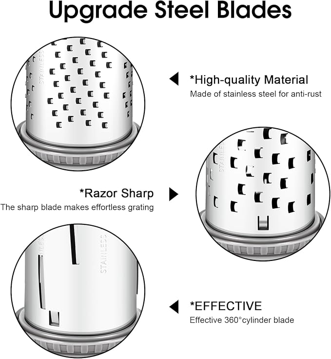 Cheese Grater Hand Crank,Classic Rotary Parmesan Cheese Shredder Handheld