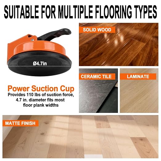 Floor Gap Fixer Tool with Vacuum Suction Cup, Heavy Duty Laminate Flooring Repair Tool for Vinyl Plank Hardwood Floating Floors