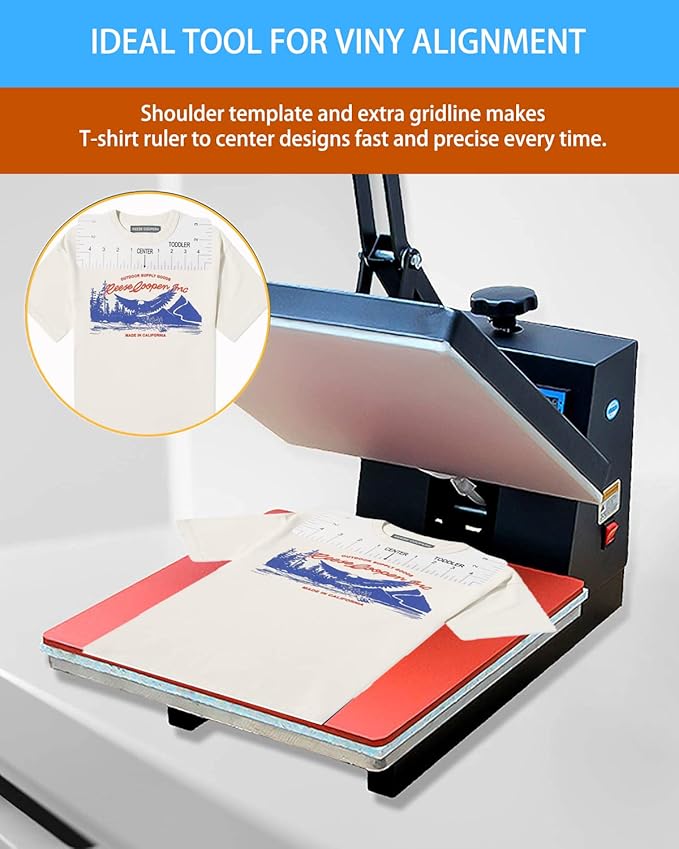 Heat Press Mat Double Sided12 x 12" with 5 Tshirt Guide Rulers for Cricut Easypress, Ironing Pad for DIY Sublimation HTV Vinyl Transfer