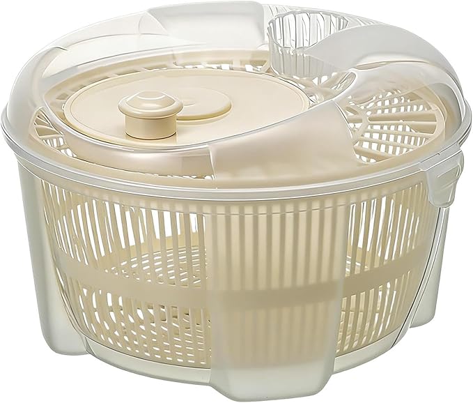 21x21x14cm Salad Spinner - Manual Lettuce Spinner | Salad Dryer With Washer Bowl, Vegetable & Fruit Washer, Lettuce Colander | Vegetable Dryer Bowl For Veggie, Onion, Dumpling Filling, Fresh Crisp
