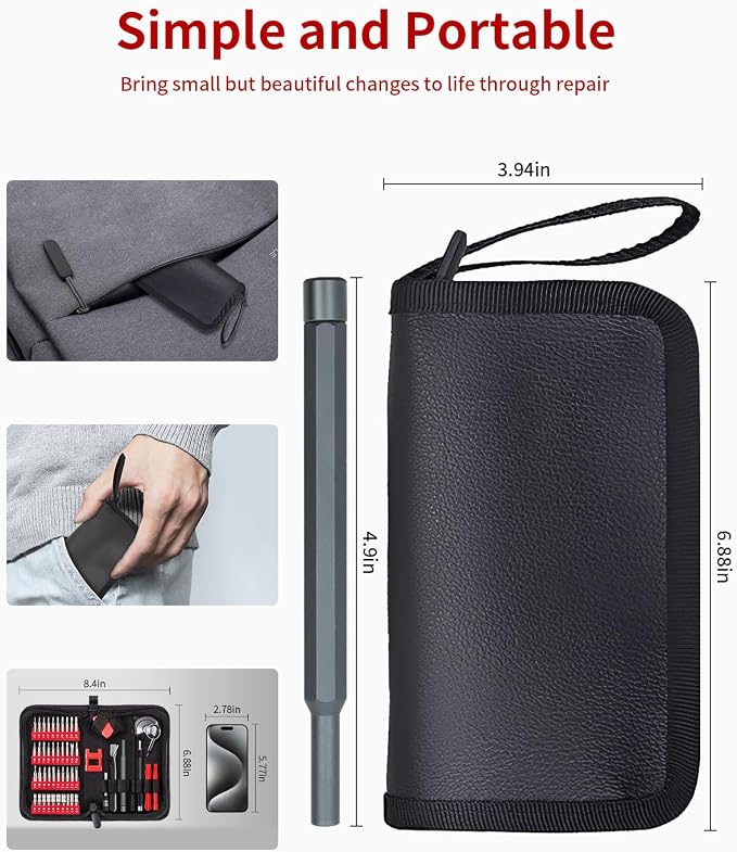 Electronics Small Screwdriver Set: 57 PCS Mini Precision Repair Tool Kit | Magnetic CR-V Steel Bits, 360° Rotation Top, Magnetic Mat, Storage Case - PC, Laptop, Phone, Switch, PS4 and Tablet Repair