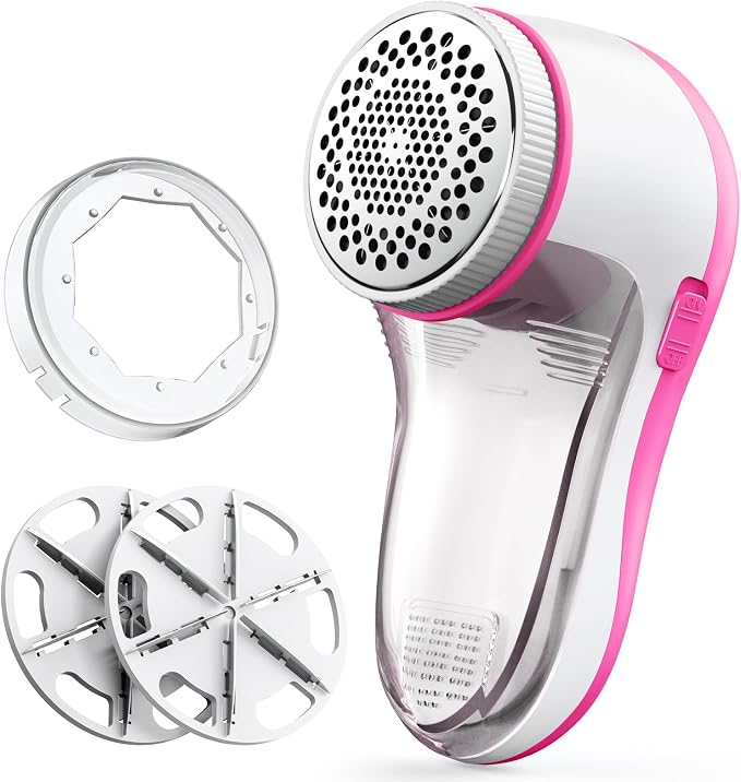 POPCHOSE Fabric Shaver, Lint Shaver with 6-Leaf Blade, Rechargeable | Lint Remover with Type-C Fast Charing Port, Sweater Defuzzer, Clothes Shaver for Couch, Furniture, Blanket, Remove Pilling