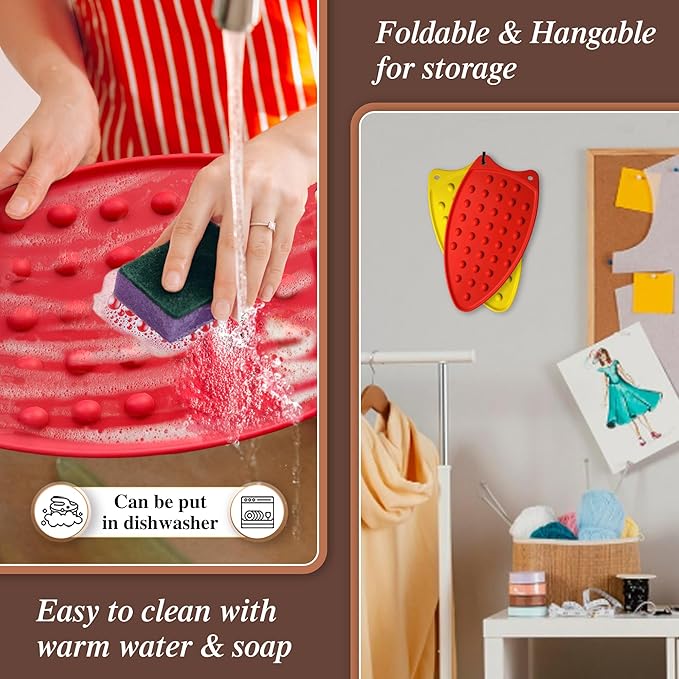 Savina Silicone Rest Pad for Ironing Board(2 Pack). Heat Resistant Pad, Thicker Version. Perfect Combination with Ironing Board and Mat.
