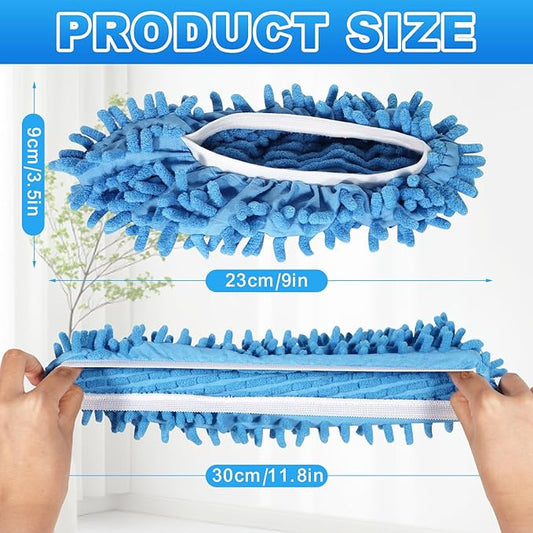 Mop Slippers Shoes 15 Pairs (30 Pieces) - Microfiber Cleaning House Mop Slippers, Floor Cleaning Tools Shoe Cover, Soft Machine Washable Reusable Microfiber Foot Socks for House Kitchen Office