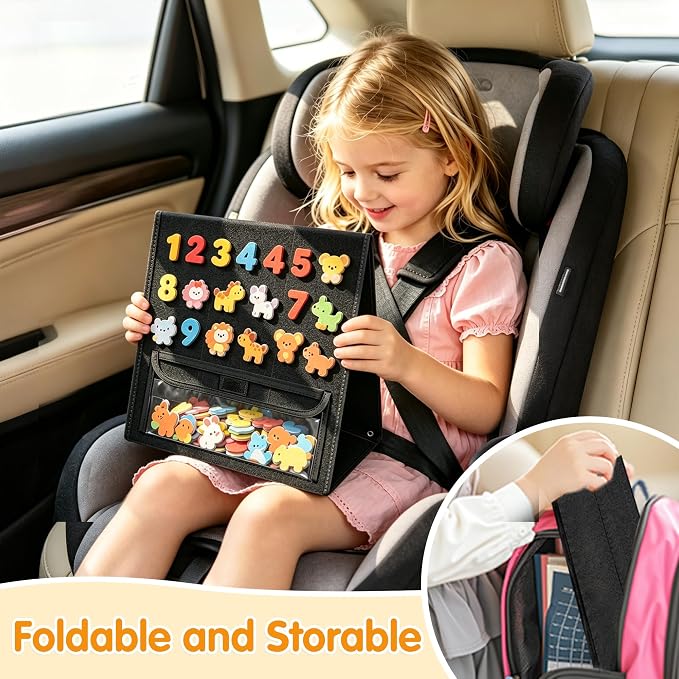AKAYOK Felt Board - Double-Sided Flannel Boards Stories for Preschool Learning, Interactive Storytelling & Play | 33" x 12" Foldable Felt Letter Board for Home & Classroom Use
