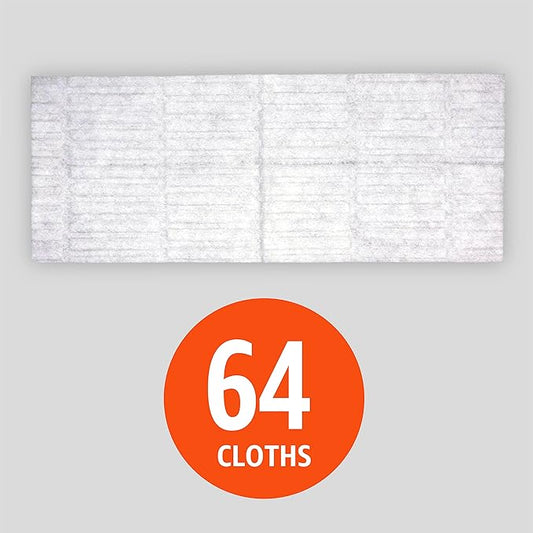 Amazon Basics Dry Sweeping Cloths for Floor Cleaning, Pet Hair, Dust, Dirt, Multi-Surface, Disposable, Fits Swiffer Sweeper Mop Heads, 64 Count