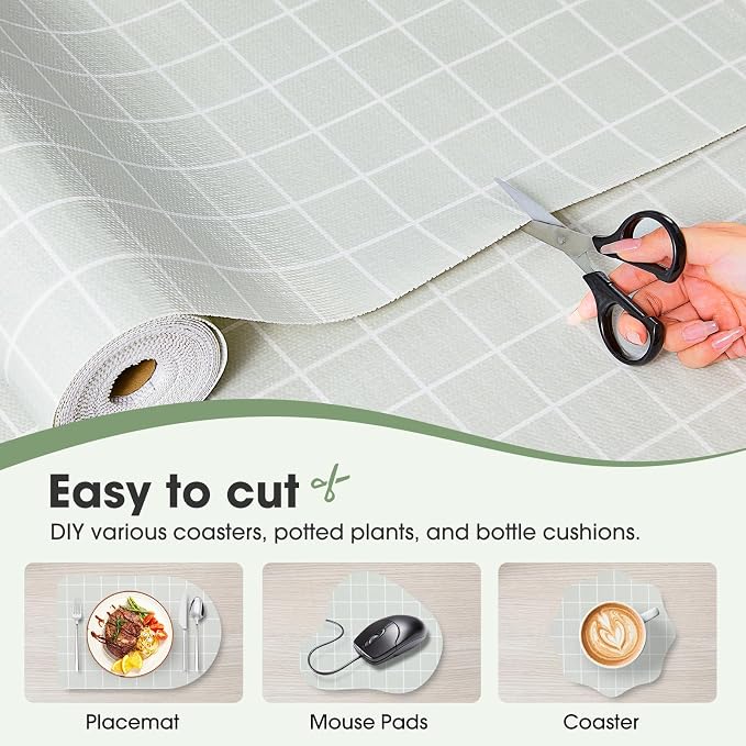 Beautysaid Shelf and Drawer Liner for Kitchen Cabinet Non Adhesive Non Slip | Shelf Paper Waterproof Washable Thickened for Dresser Pantry Shelve Bathroom Protector Liner(Light Green,12 in x 10 FT)