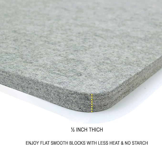 Wool Pressing Mat - 17" x 13.5" Quilting Ironing Pad - 100% New Zealand Felted Wool Iron Board for Quilters, Great for Quilting & Sewing Projects by Savina