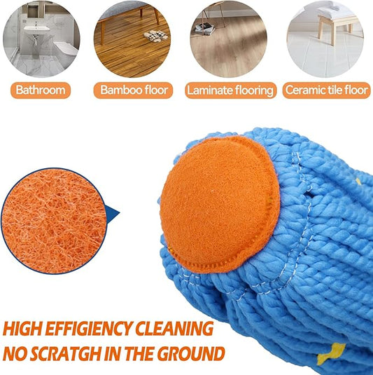 Self-Wringing Twist Mops for Floor Cleaning, Microfiber Floor mop with 57 " Long Handle, Easy Wringing Mop for Hardwood Commercial Household Clean