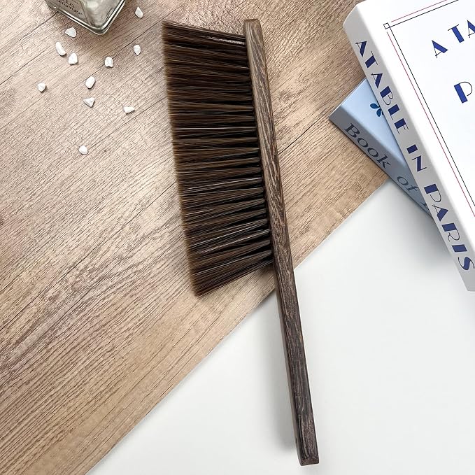 Wood Dusting Brush, Handheld Soft Bristle Cleaning Broom for Furniture, Car, Couch, Bed, Clothes, and More