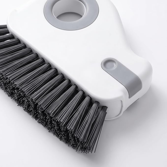 2 PCS Window Track Cleaner, 2 in 1 Groove Cleaning Brush with Hidden Scraper, Hard Bristle Crevice Cleaning Tool, Sliding Door Track Cleaner for Window Sill, Narrow Gaps, Kitchen, Bathroom