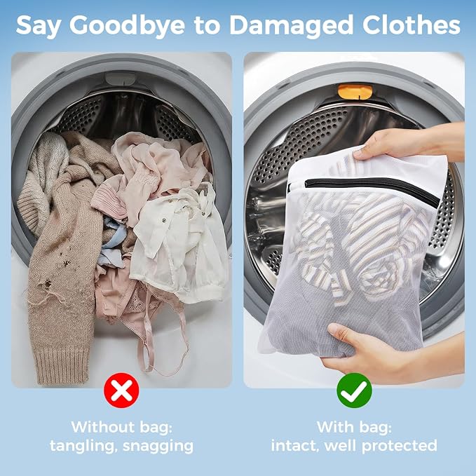 BAGAIL Laundry Bags Mesh Wash Bag for Intimates Lingerie and Delicates,6Pcs(3L,3M)