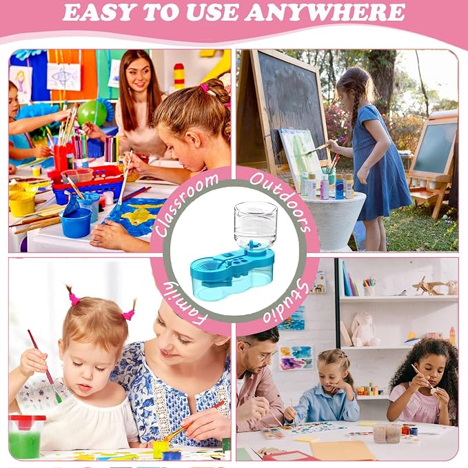 2026 Paint Brush Cleaner Tool, Paint Brush Washer with Water Circulation, Brush Cleaner Painting Tool with Brush Holder and Palette, Water Cycle Paint Brush Rinser Dispenser for Adults Artist Kid