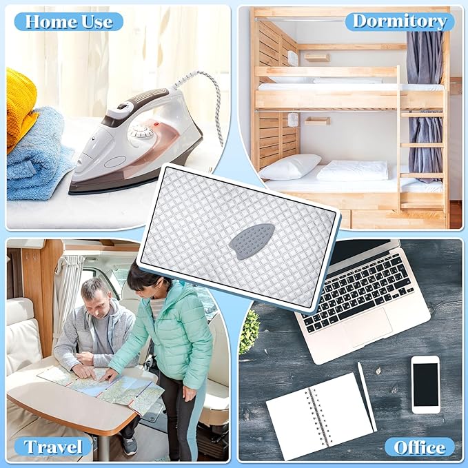 Tigeen Ironing Mat, Extra Large 54 x 32 Inch Ironing Blanket with Aluminum Foil Film & Insulating Cotton, Thick Heat Resistant Portable Pressing Pad for Tabletop, Countertop, Washer & Dryer