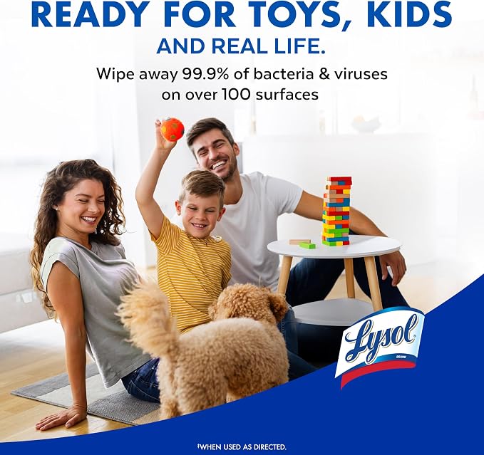 LYSOL Disinfecting Wipes, Multi-Surface Cleaner, Lemon, 80 ct. (4 Pack)