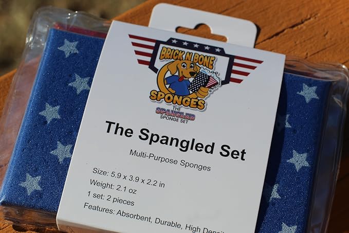 Multi-Purpose Sponges for Cleaning - USA 2 Pack, Large Sponges for Car Washing, Tile & Grout, All Purpose Cleaning