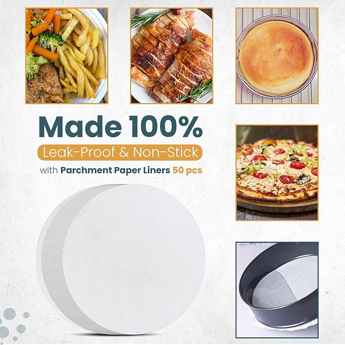 RFAQK Springform Pans Set of 3 - Non-Stick Leakproof Round Cheese Cake Pans 6" 8" 10" for Baking with 90 Pcs Parchment Paper Liners and Ebook - Perfect for Cheesecakes, Layer Cakes Baking, & More!