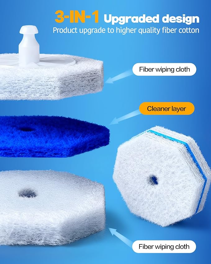 60 Pack Wand Refills Compatible with Clorox Toilet Brushes, Instant Foam Cleaning, Secure Lock No Slipping, Odor Neutralizing, Easy Snap-On Design