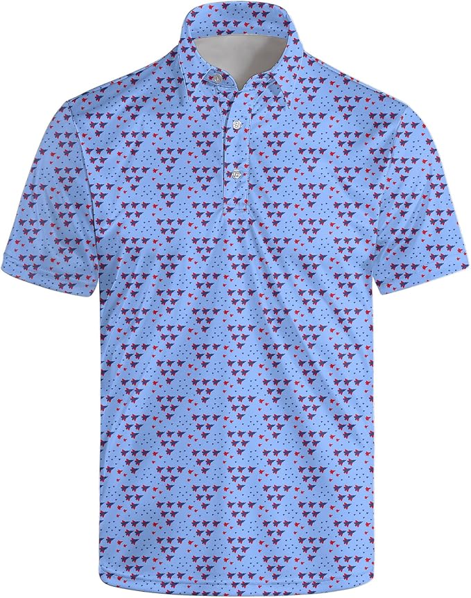 Polo Shirts for Men Moisture Wicking Mens Polo Shirts Patriotic Shirts for Men