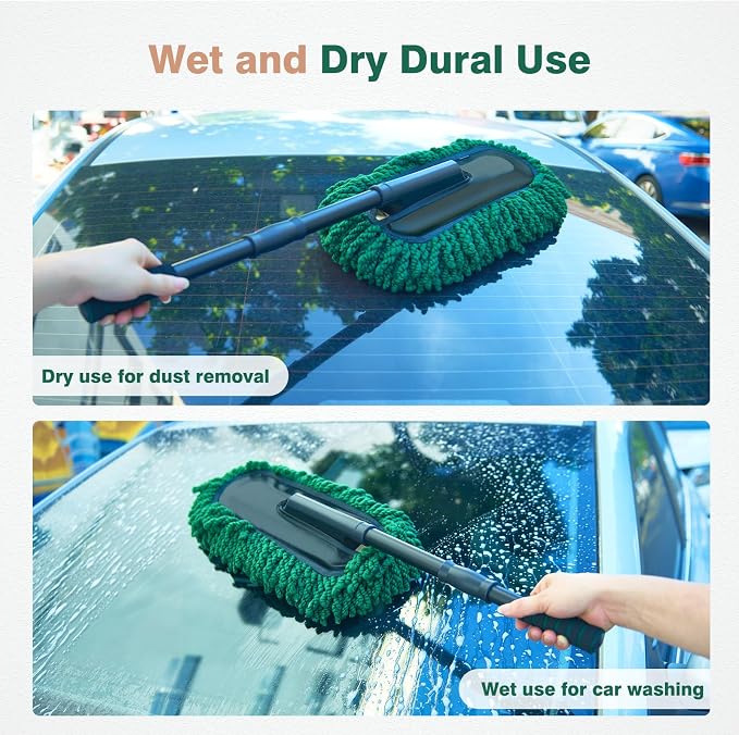 FLORICH Microfiber Car Duster Kit, Large Extendable Car Duster Exterior Scratch Free, Durable Car Brush Interior for Cars RV Truck