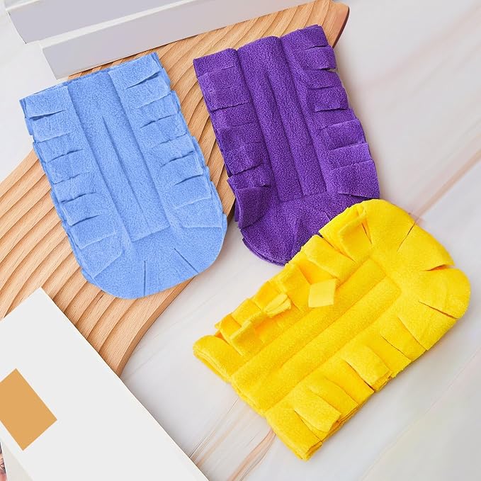 Zubebe 12 Pcs Duster Refill Reusable Fleece Duster Refills Feather Flat Dusters Multi Surface Washable Cleaning Pads Tools for Home, Blinds, Car, Pet, Furniture, Fans (Purple,Light Blue,Yellow)