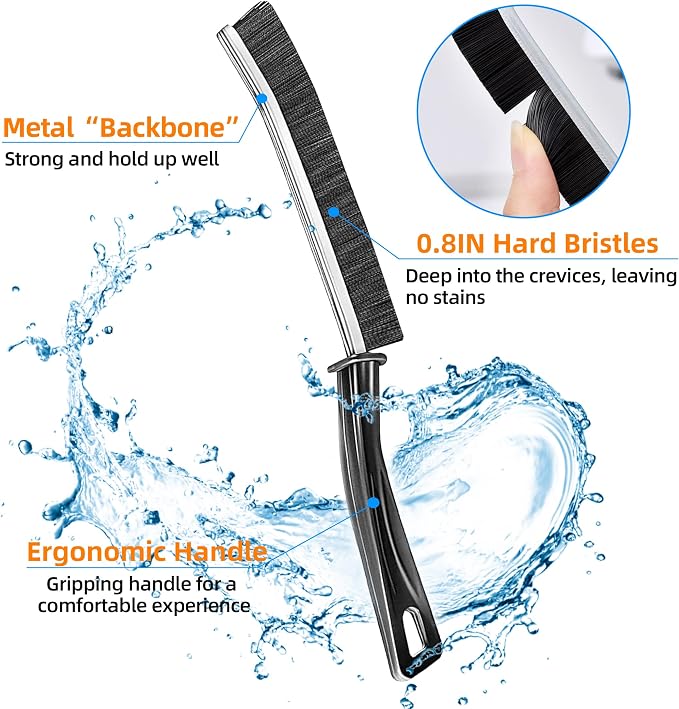 12Pcs Crevice Cleaning Brush Set, Hard Bristle Gap Cleaning Tools, Multifunctional Brushes for Kitchen, Bathroom, Grout, Sink, Bottle, Teapot, Blender, Window & Car (12pcs)
