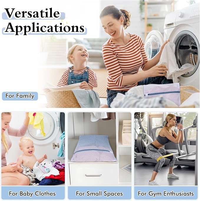 Durable Mesh Laundry Bags 5-Pack (12x16 Inch) Delicates Protector for Lingerie & Baby Clothes