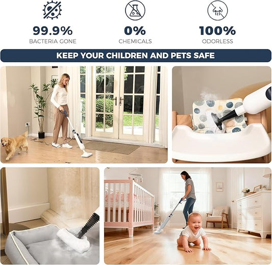 Steam Mop for Hardwood Floors, 11-in-1 Steam Cleaner with Handheld Steamer, 212ยฐF Powerful Multi-Surface Cleaning for Tile, Grout, Carpet & Wall, Fast Heat, 22.9FT Cord, Floor Steam Mop