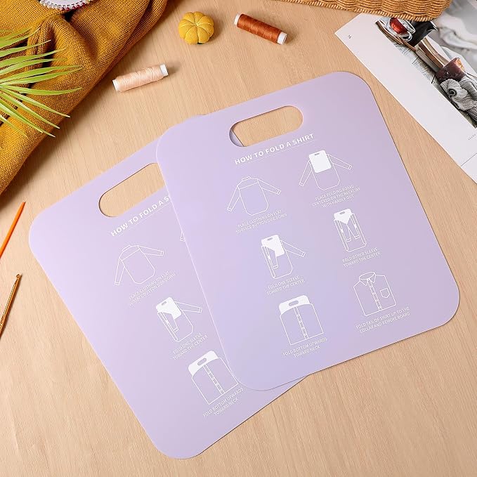 SEWACC 2-Pack Shirt Folding Boards Clothes Folder Laundry Organizer for T-Shirts and Shirts Portable Folding Tool for Home Closet and Travel Use