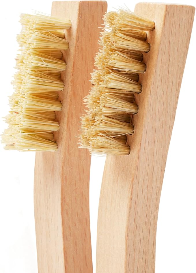 Utility Brush Set | 2pc | Horsehair Buffing Brush + Tampico Cleaning Brush | Natural Fabric & Leather Care Tool Set for Waxed Canvas, Boots, Jackets & Gear