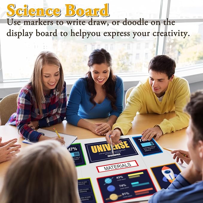 AKONEGE 4PCS White Trifold Poster Board 26"x16" for Display & Presentation | Small, Corrugated Cardboard, Display Board, Presentation Board, Ideal for School Project, Science Fair, Business Exhibition